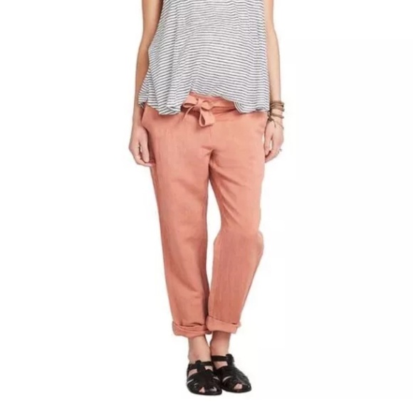 Hatch Venice Linen Blend Paper Bag Waist Pull On Pant sz 8-10 (Hatch 2) - Picture 2 of 15